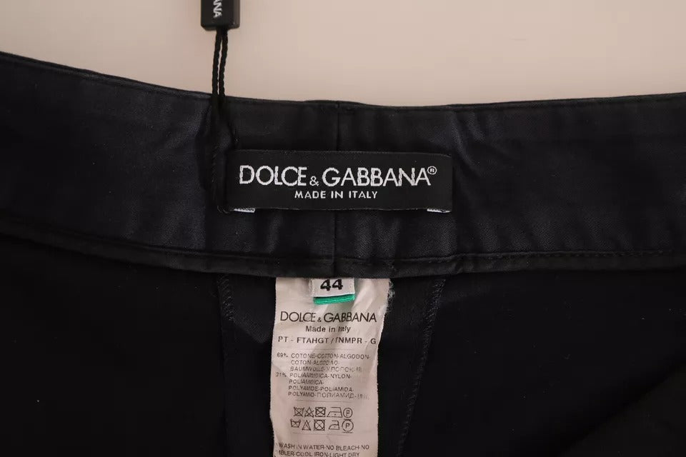 Dolce & Gabbana Black Cotton Cropped Capri Women's Pants (Pre-Owned)