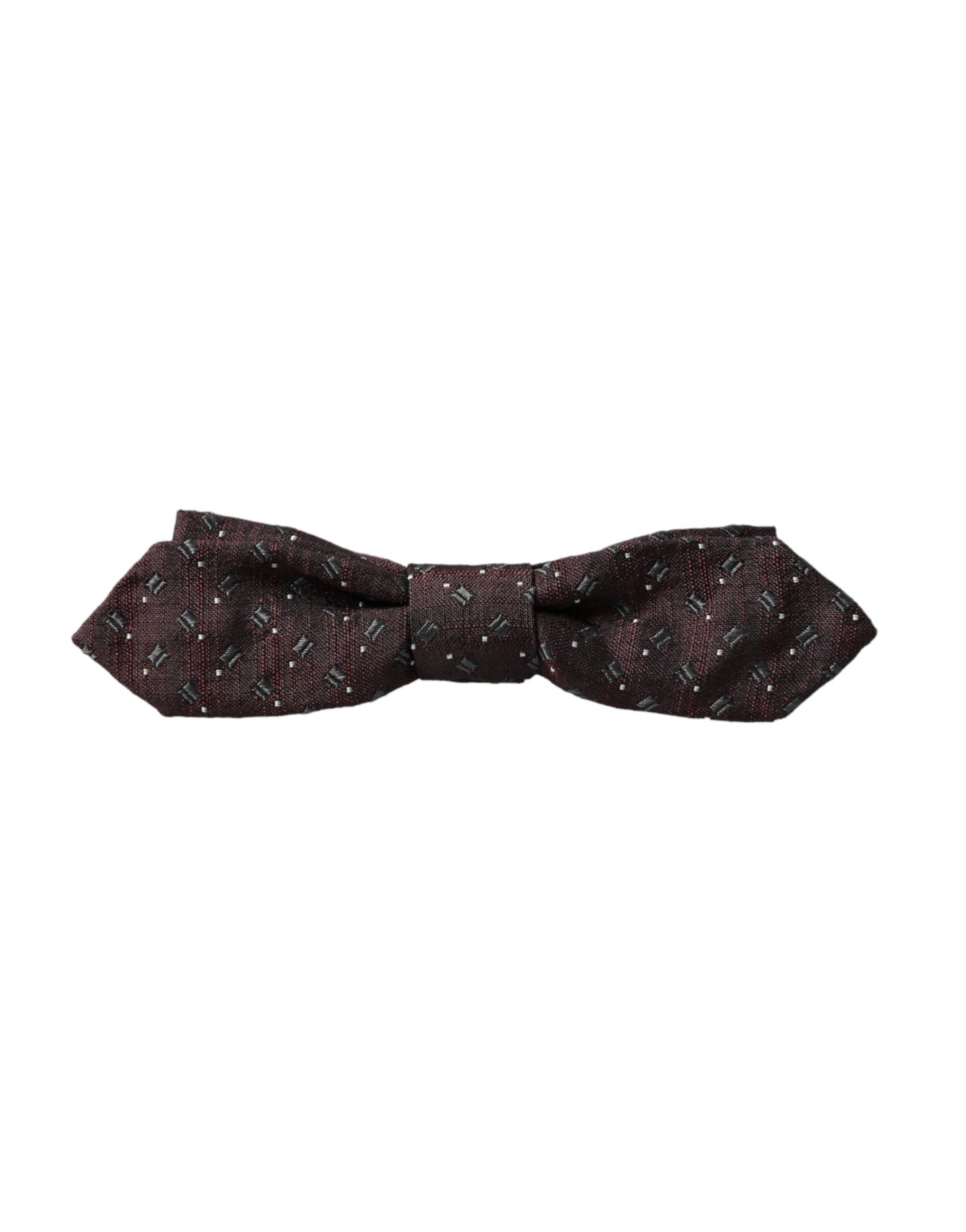 Dolce & Gabbana Maroon Silk Patterned Adjustable Neck Papillon Bow Men's Tie