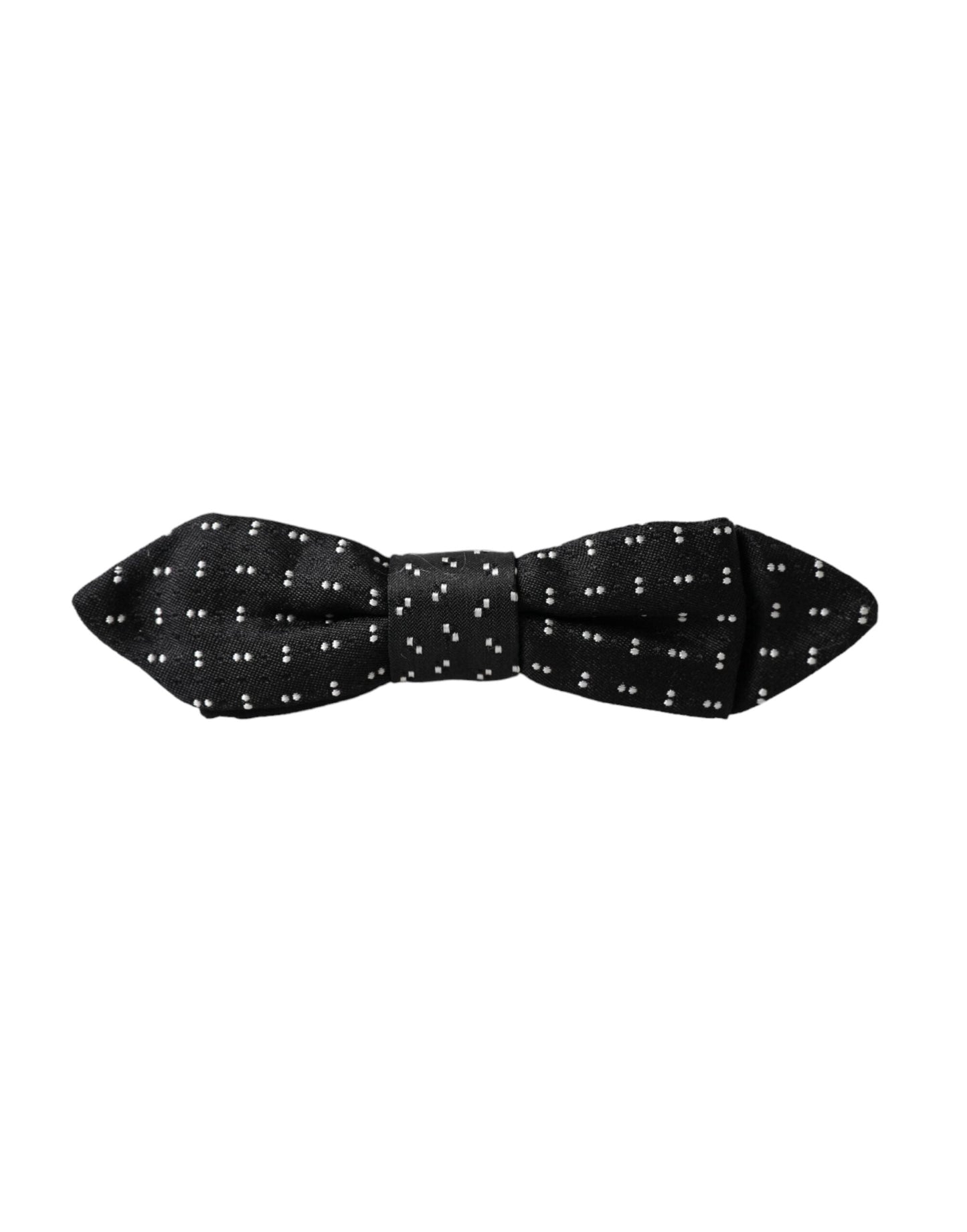 Dolce & Gabbana Black Silk Patterned Adjustable Neck Men Papillon Bow Men's Tie