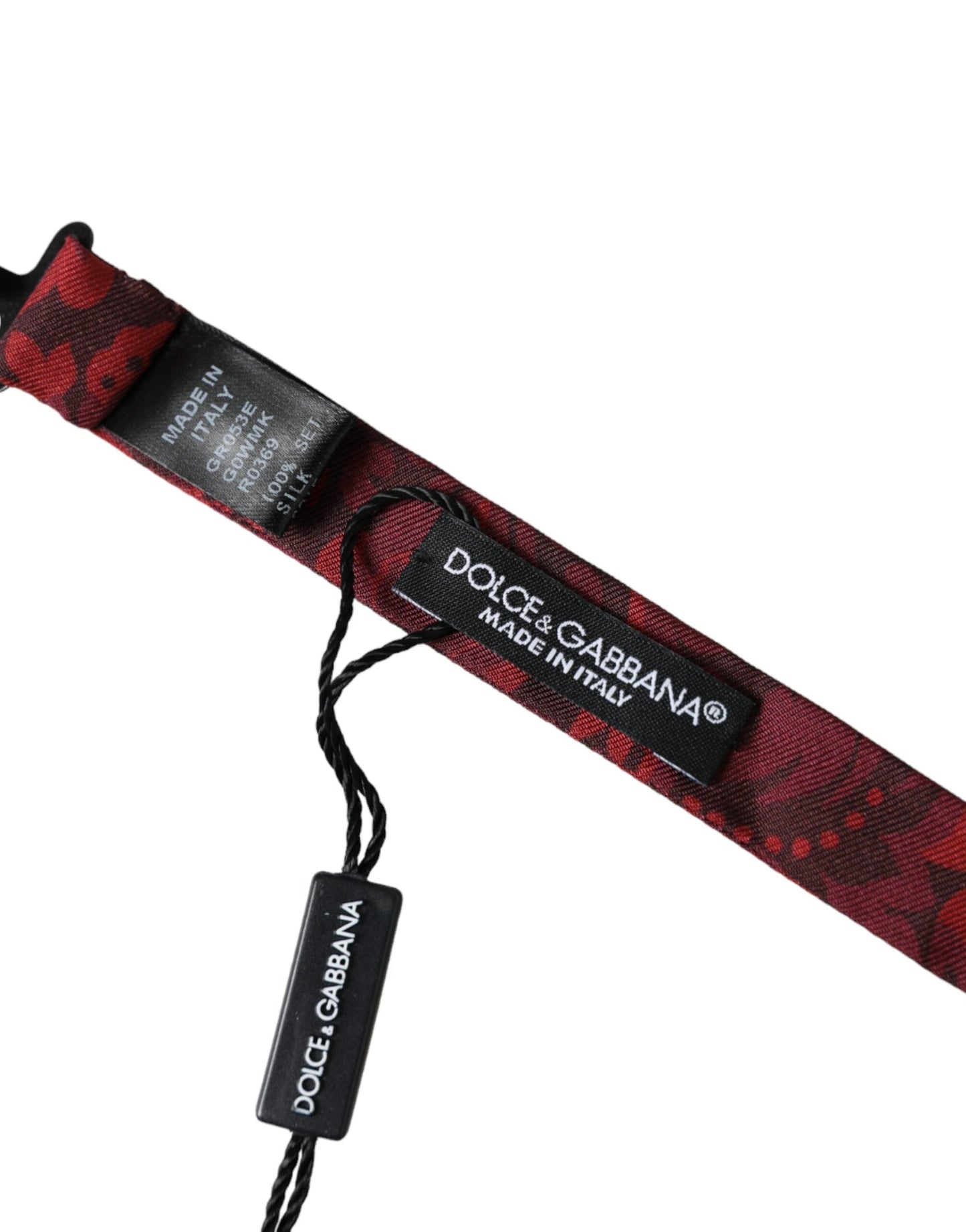 Dolce & Gabbana Red Silk Floral Adjustable Neck Men Bow Men's Tie