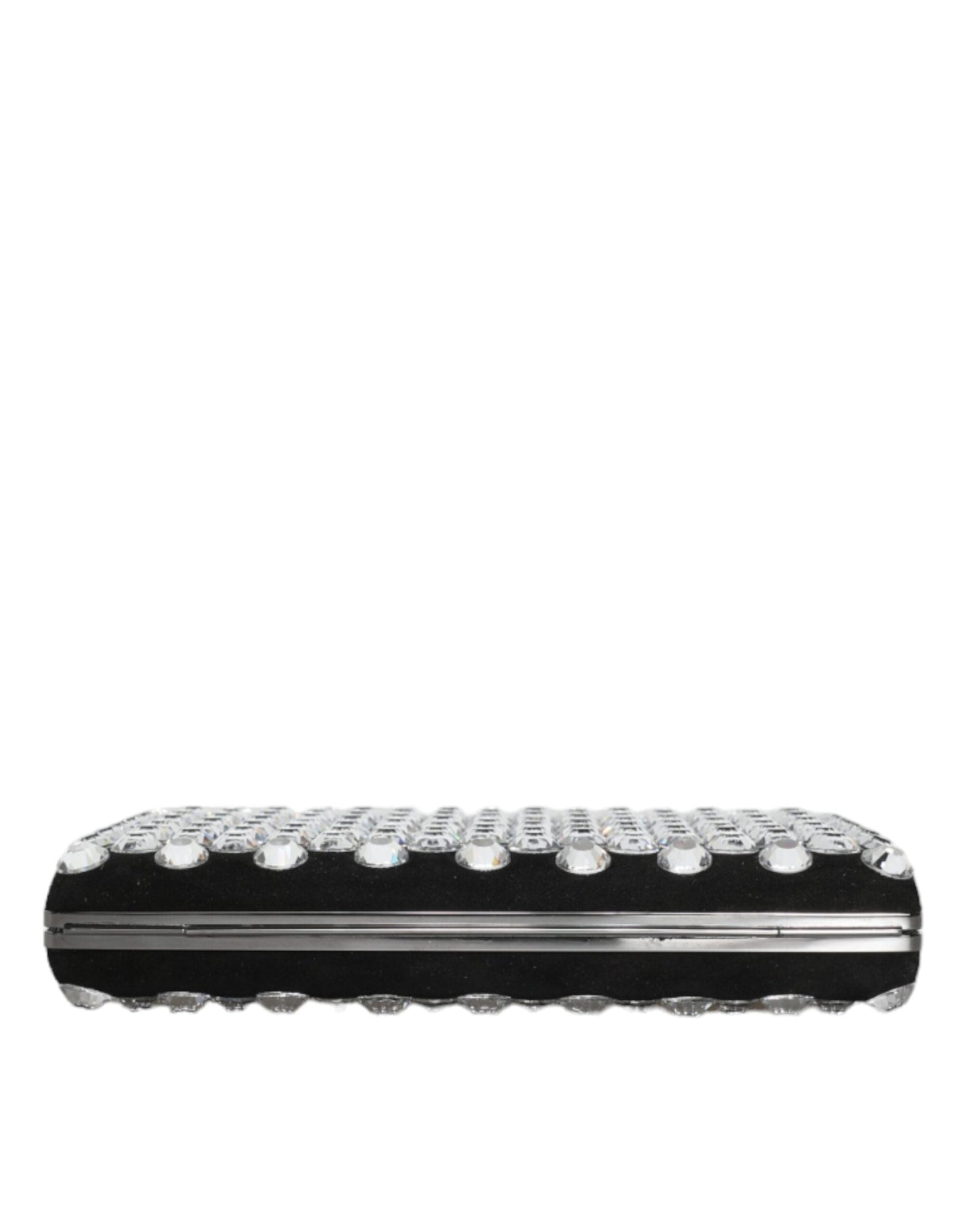 Dolce & Gabbana Black Velvet Crystal Clutch Evening Party Purse Women's Bag