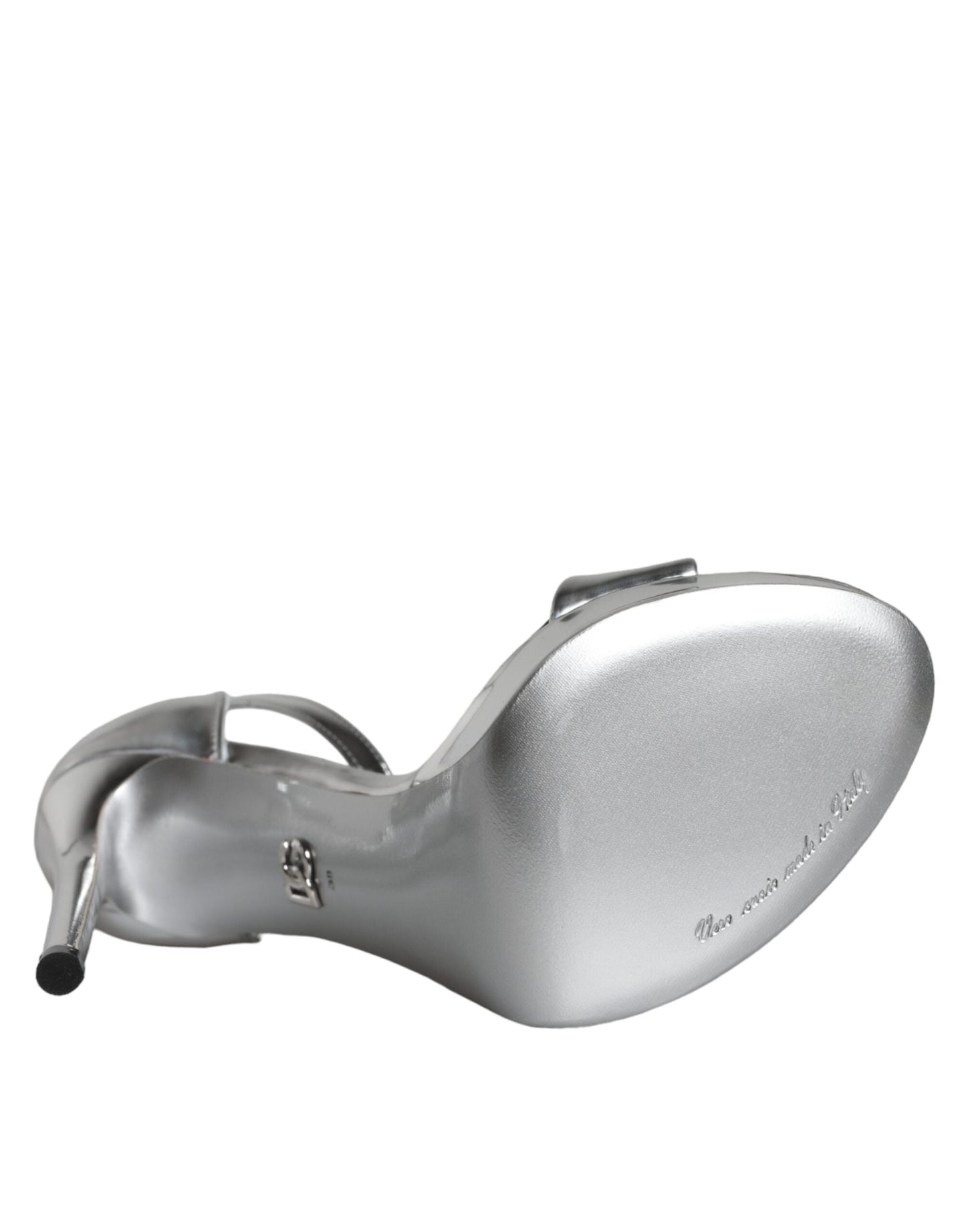 Dolce & Gabbana Silver KEIRA Heels Ankle Strap Sandals Women's Shoes (Pre-Owned)