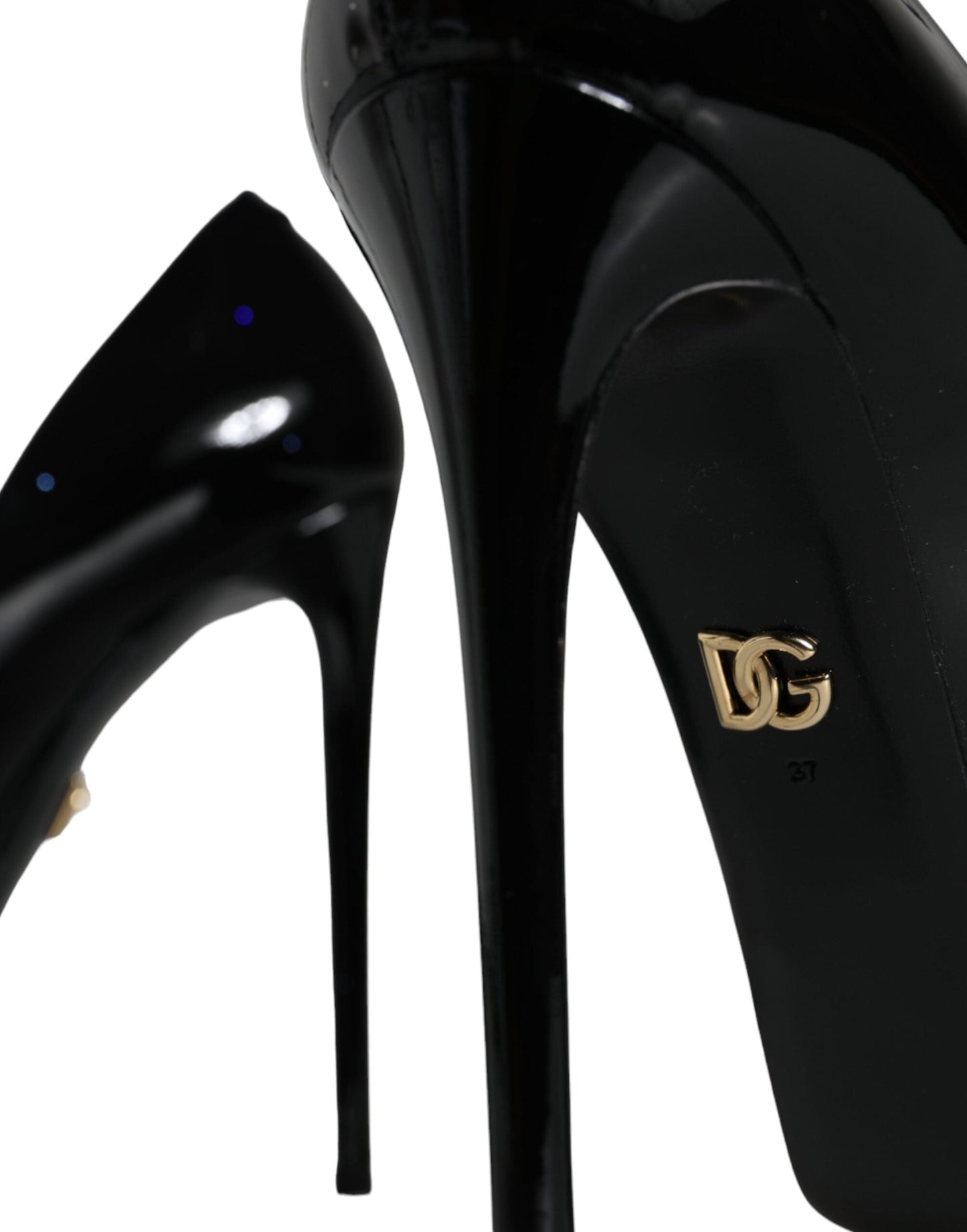 Dolce & Gabbana Black Leather Platform Heels Pumps Women's Shoes (Pre-Owned)