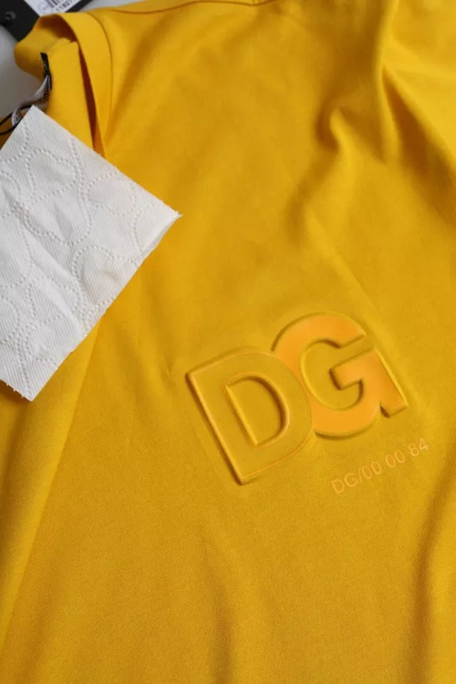 Dolce & Gabbana Dark Yellow Logo Cotton Round Neck Men's T-shirt (Pre-Owned)