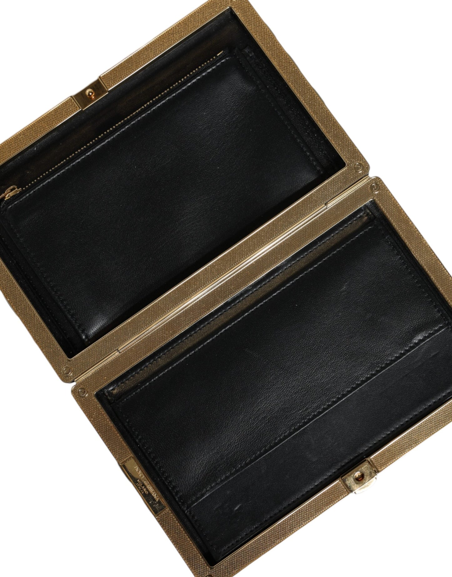 Dolce & Gabbana Bordeaux Black Velvet Gold Frame Clutch Evening Purse Women's Bag (Pre-Owned)