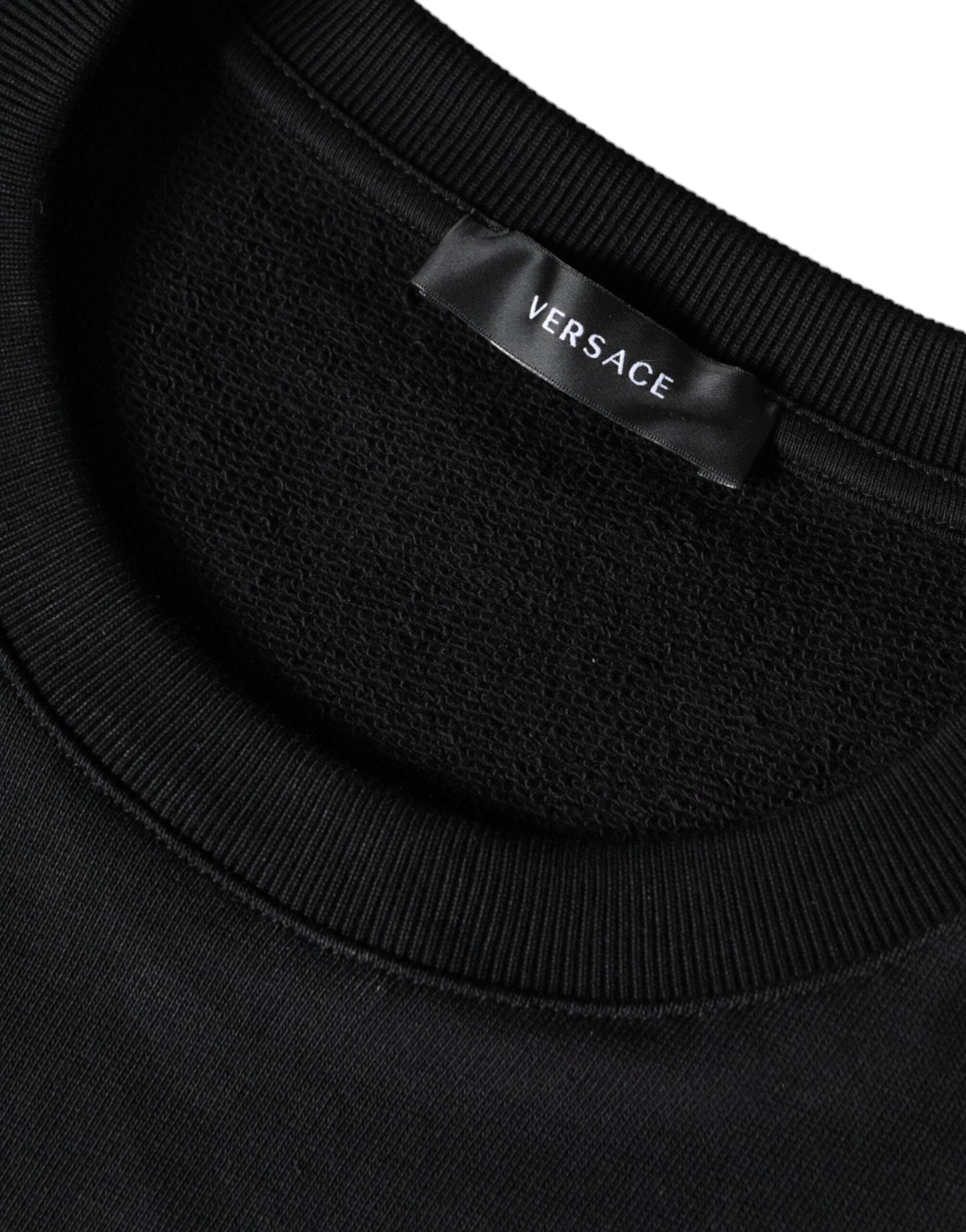 Versace Black Medusa Fleece Cotton Crew Neck Sweatshirt Men's Sweater