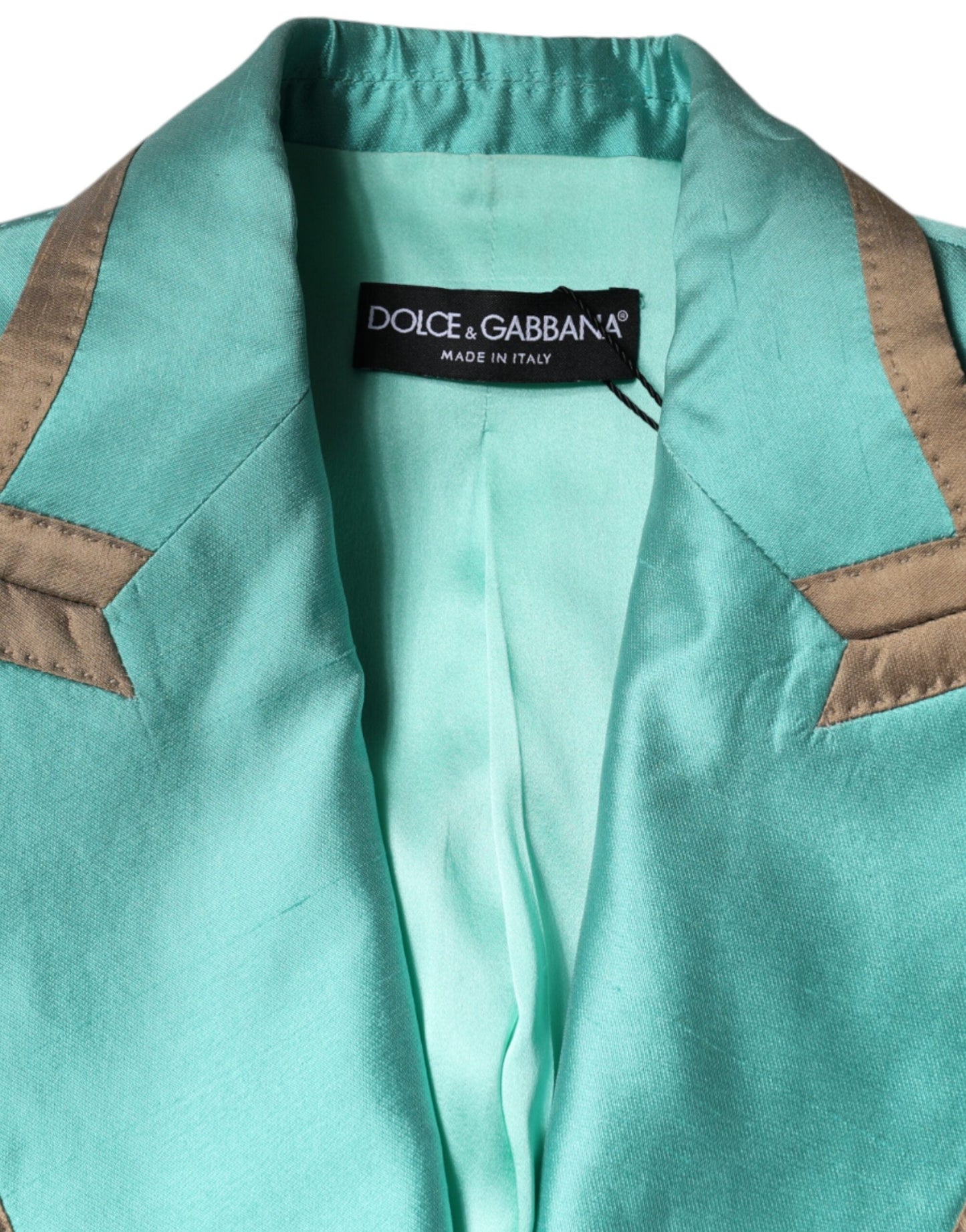 Dolce & Gabbana Metallic Green Single Breasted Blazer Women's Jacket