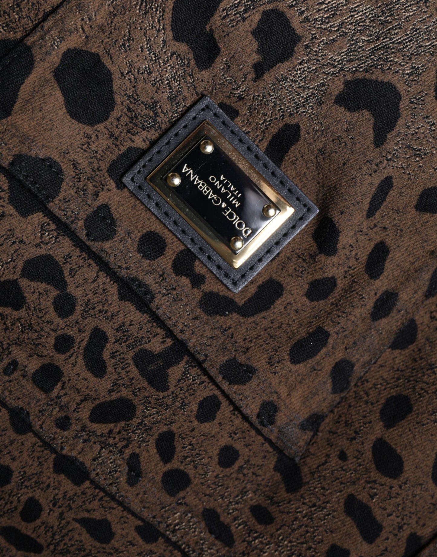 Dolce & Gabbana Brown Leopard Cotton Skinny Denim Women's Jeans