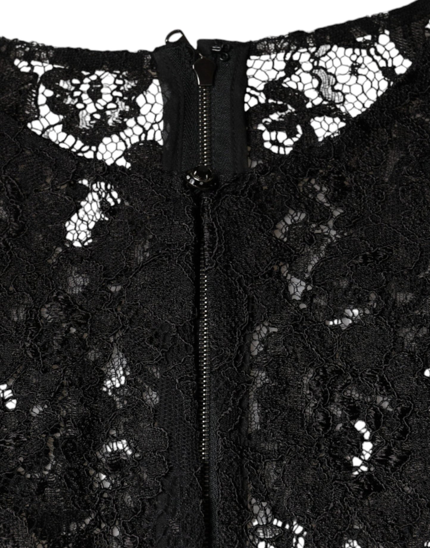 Dolce & Gabbana Black Floral Lace See Through Long Sleeve Women's Top