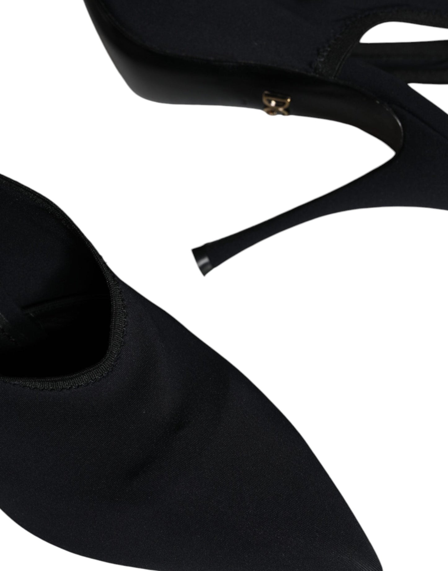 Dolce & Gabbana Black Jersey Stretch Heels Slingback Women's Shoes (Pre-Owned)