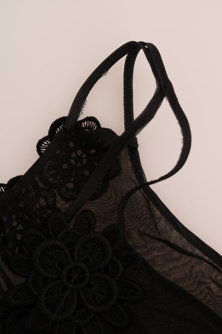 Dolce & Gabbana Black Silk Lace Chemise Women's Dress
