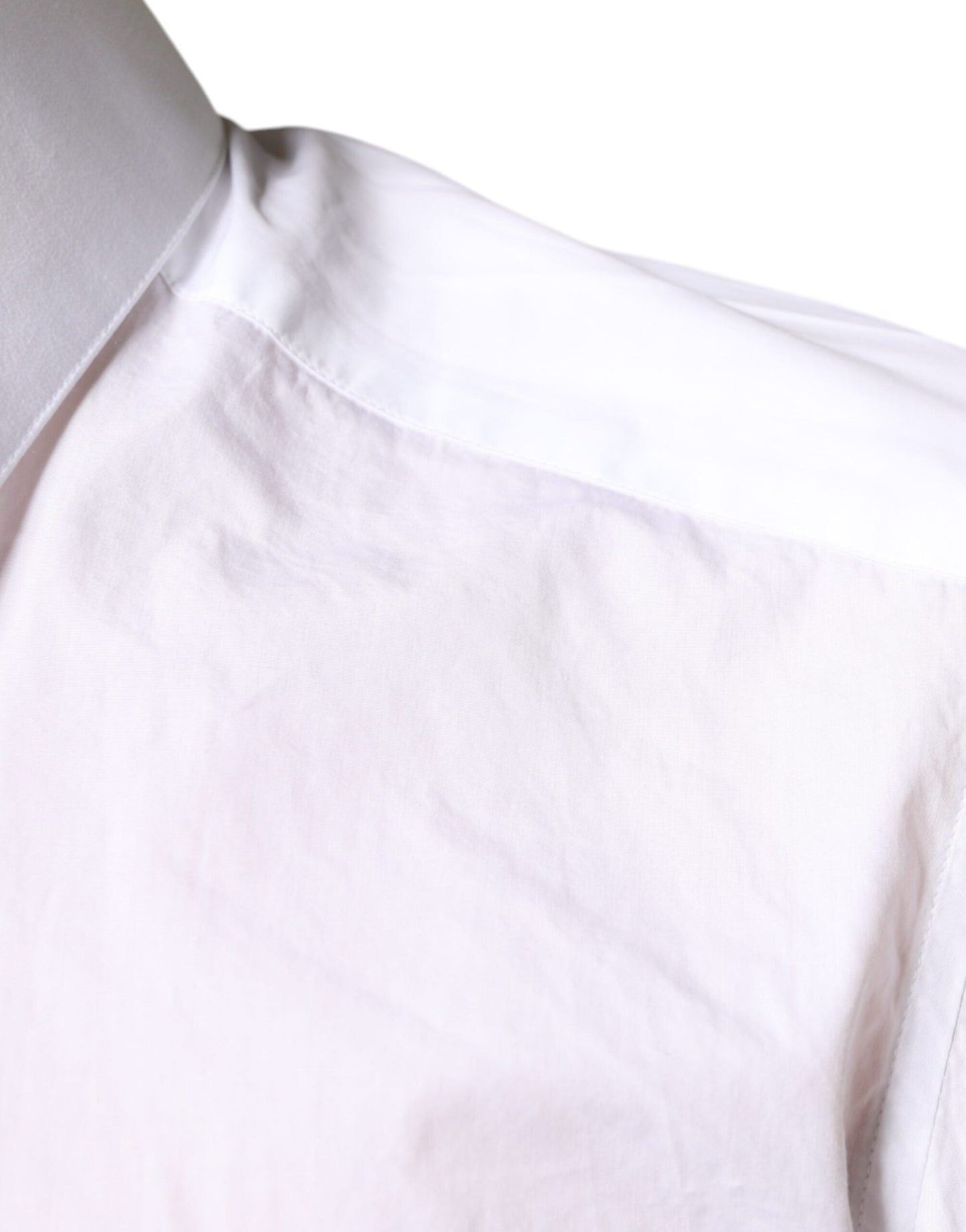 Dolce & Gabbana White Cotton Collared Men Formal Dress Men's Shirt (Pre-Owned)