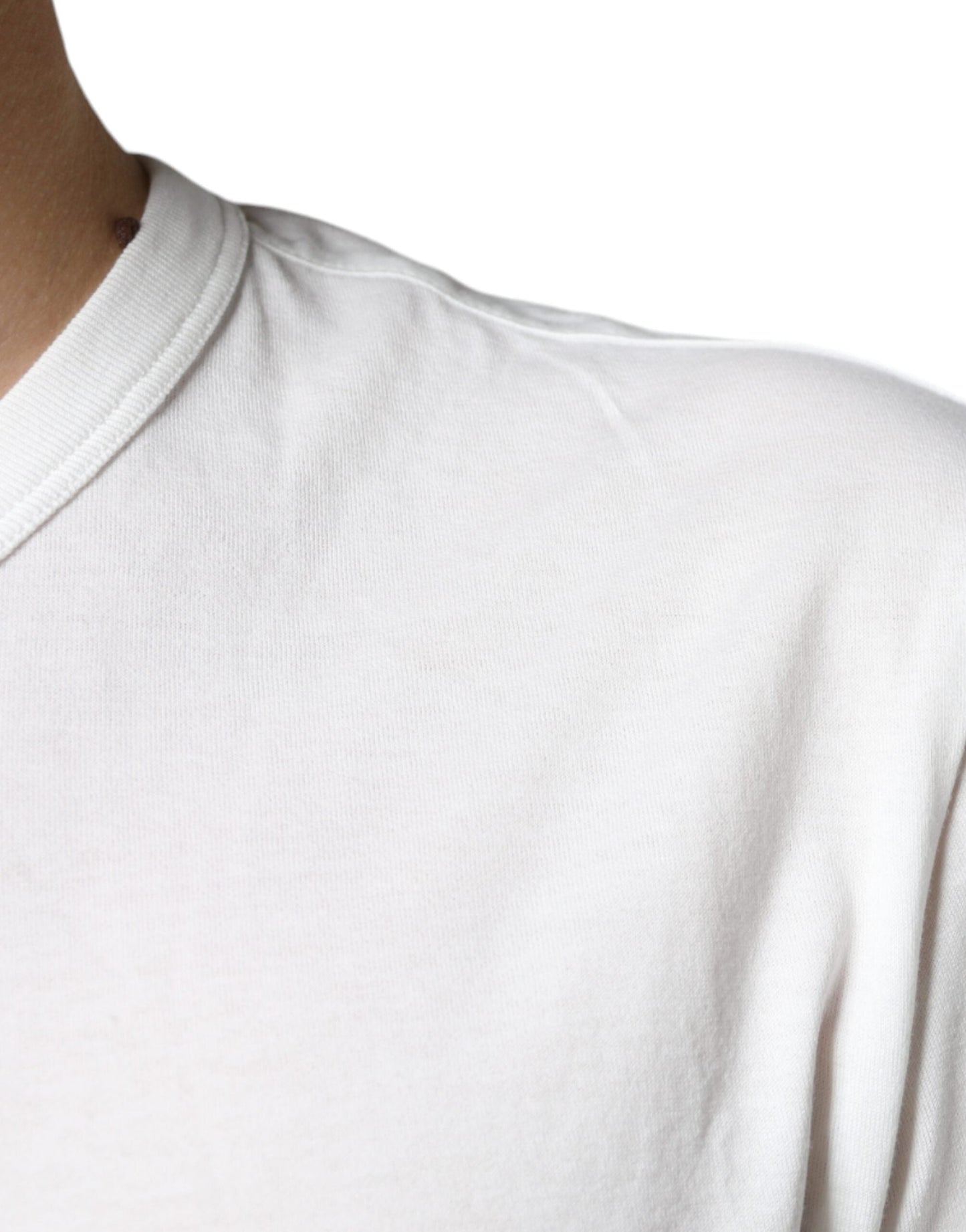 Dolce & Gabbana White Cotton DG Logo Print Men's T-shirt