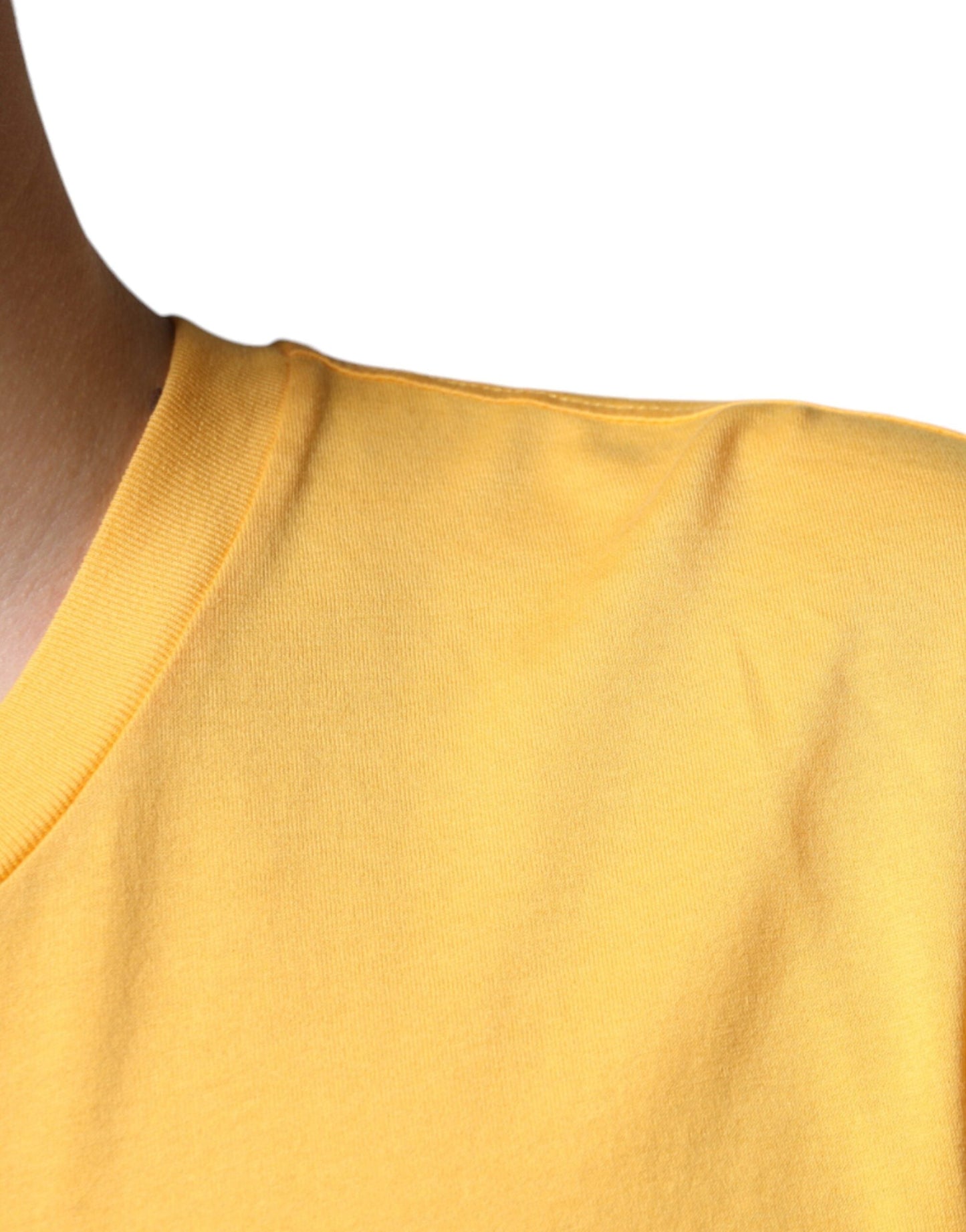 Dolce & Gabbana Yellow Secret Graden Floral Cotton Crew Neck Men's T-shirt