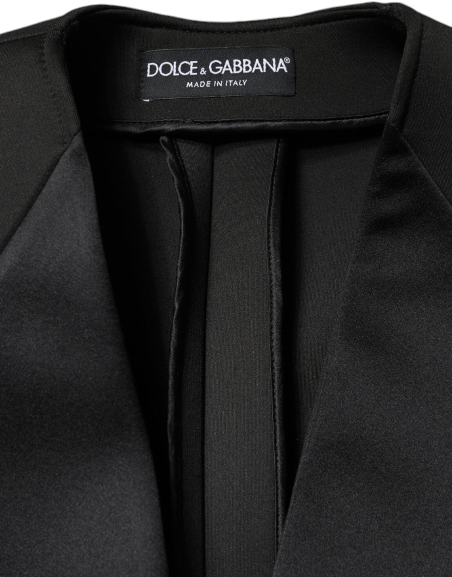 Dolce & Gabbana Black Polyester Double Breasted Coat Women's Jacket