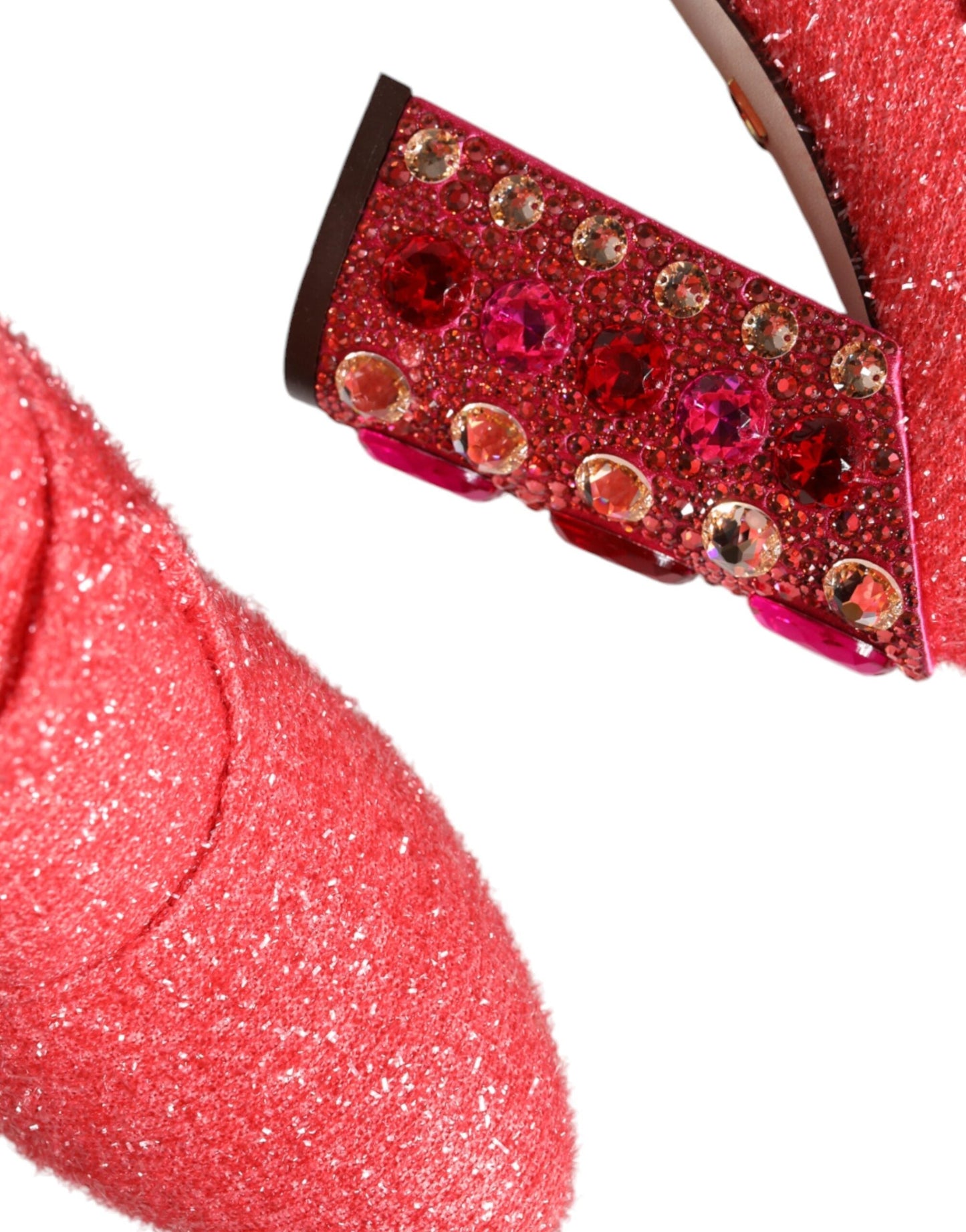 Dolce & Gabbana Pink Crystal Lurex Fantasy High Boots Women's Shoes