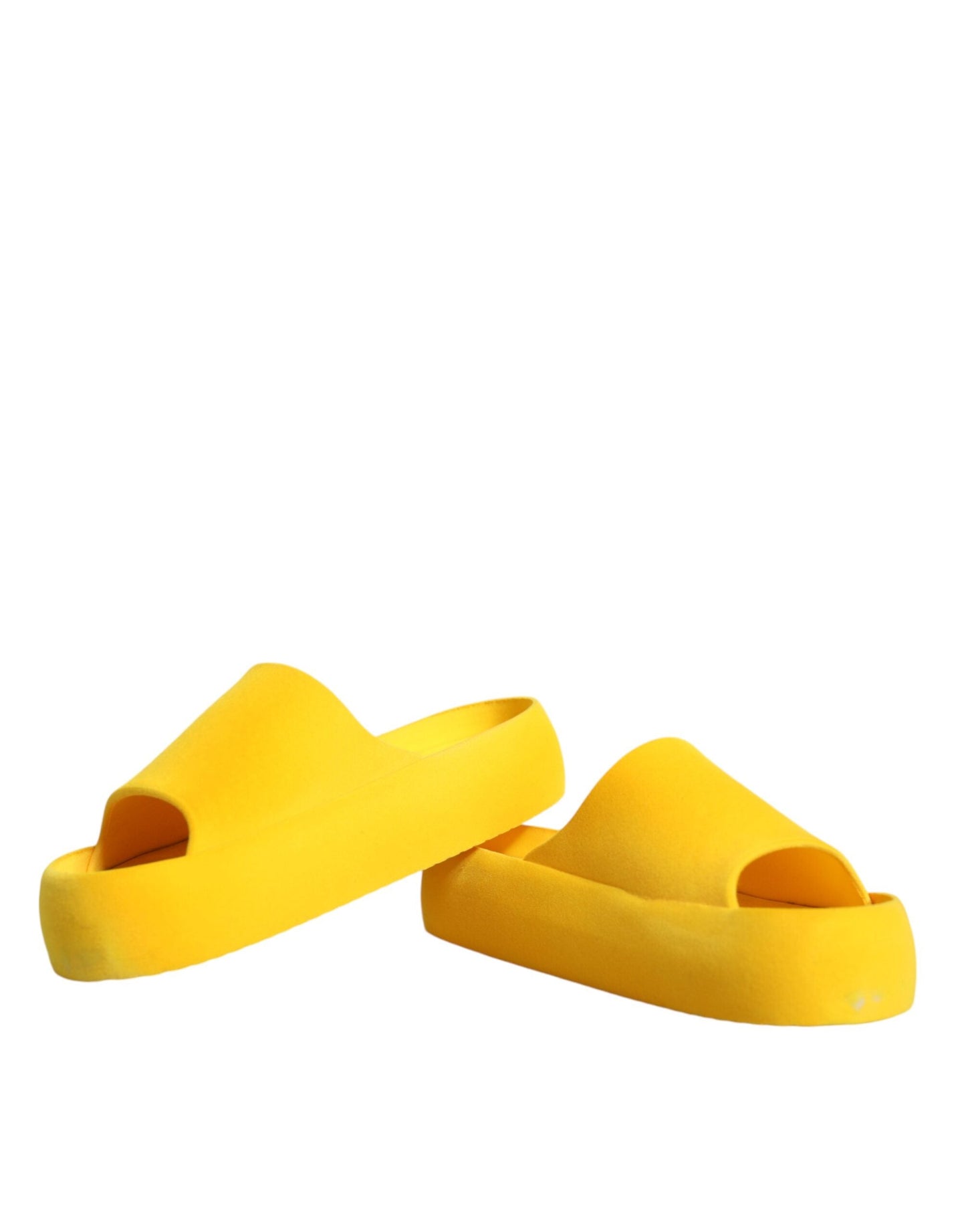 Dolce & Gabbana Yellow Rubber Slides Sandals Beachwear Women's Shoes (Pre-Owned)