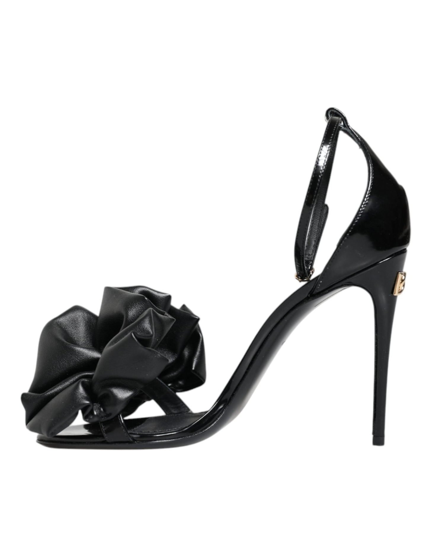 Dolce & Gabbana Black Leather Ankle Strap Heel Sandals Women's Shoes (Pre-Owned)