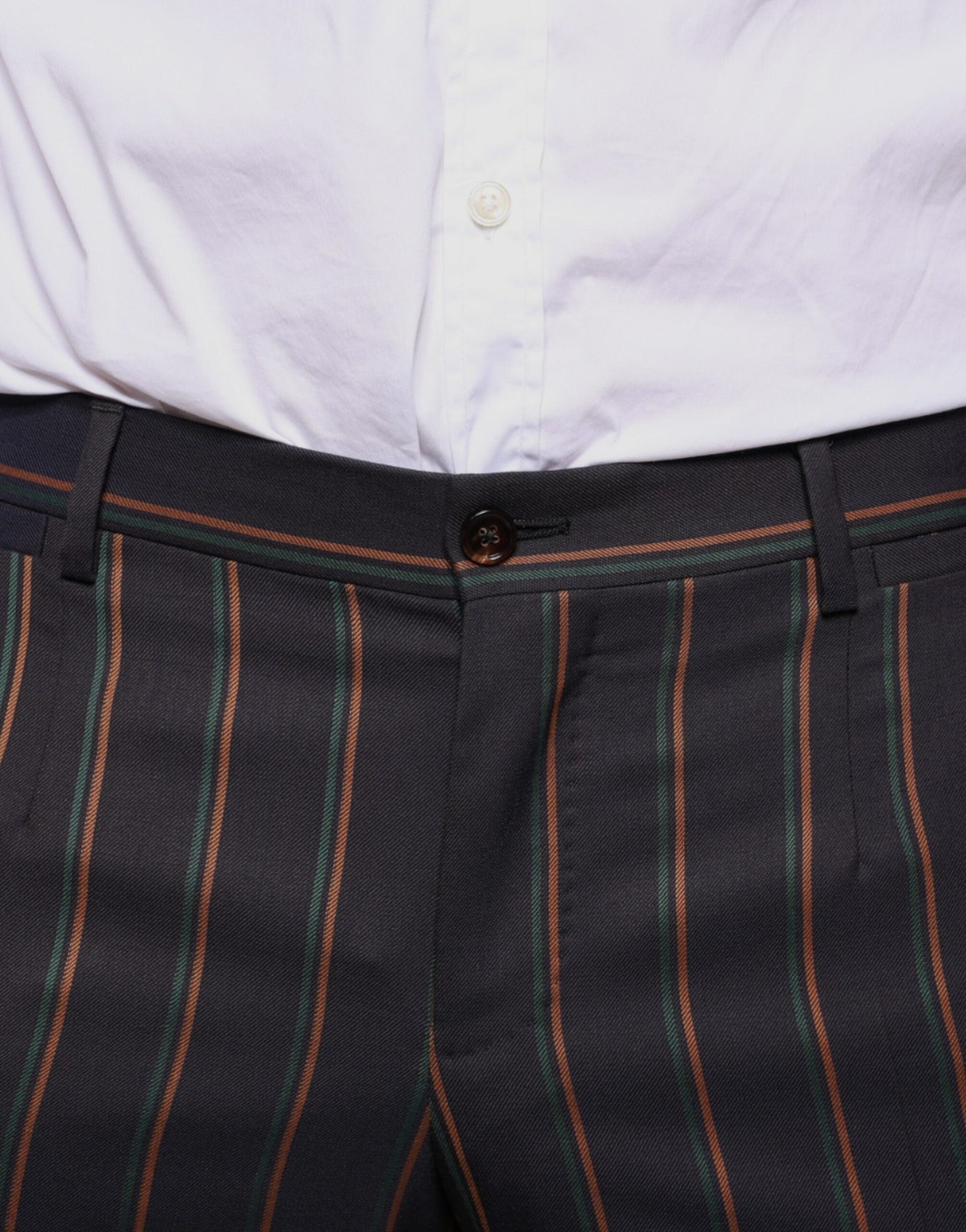 Dolce & Gabbana Brown Stripes Skinny Men Dress Men's Pants