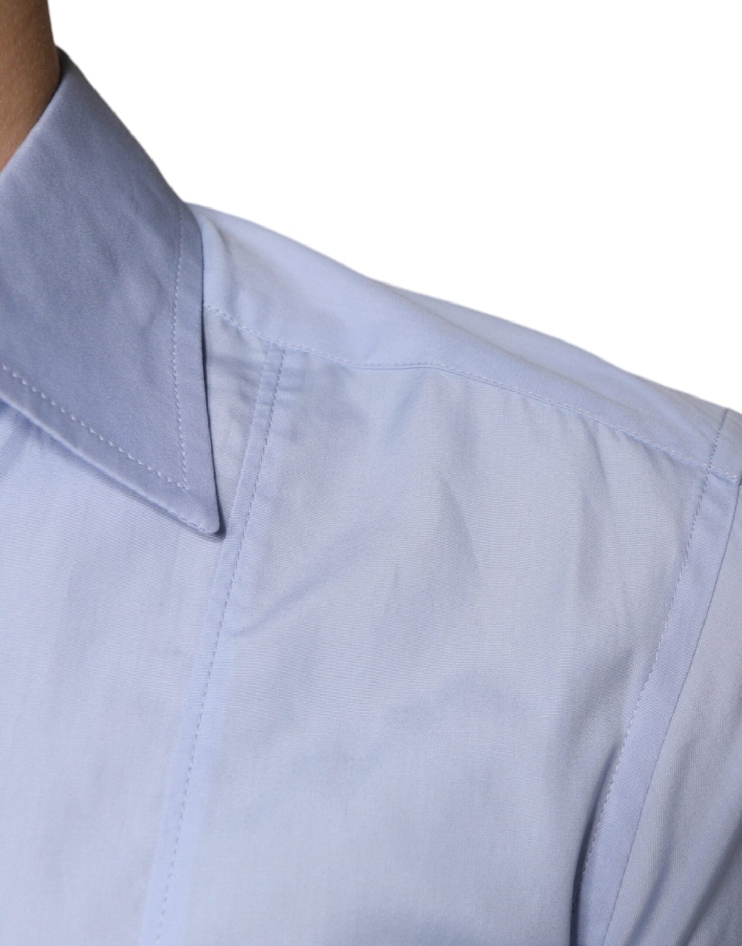 Dolce & Gabbana Light Blue Cotton Men Dress Formal Men's Shirt (Pre-Owned)