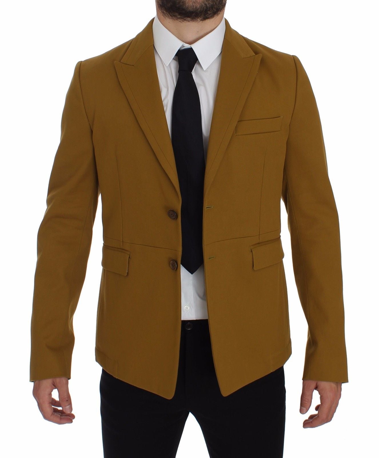 Dolce & Gabbana Yellow Cotton Stretch Men's Blazer