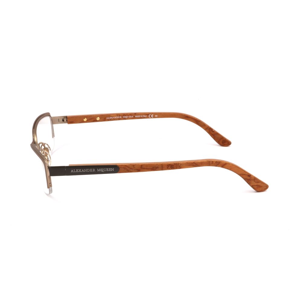 Alexander McQueen Brown Metal Glasses Women's (Frames)