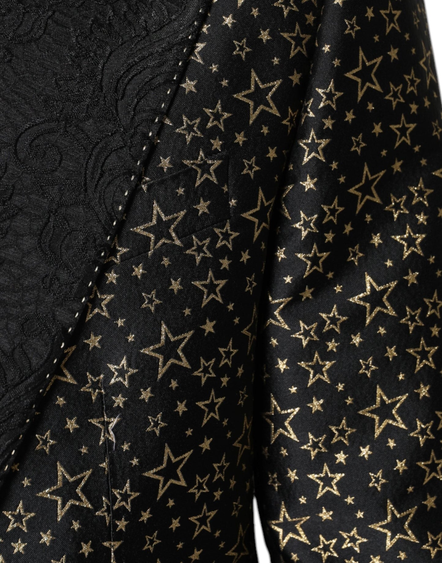 Dolce & Gabbana Black Stars Jacquard SICILIA 2 Piece Men's Suit