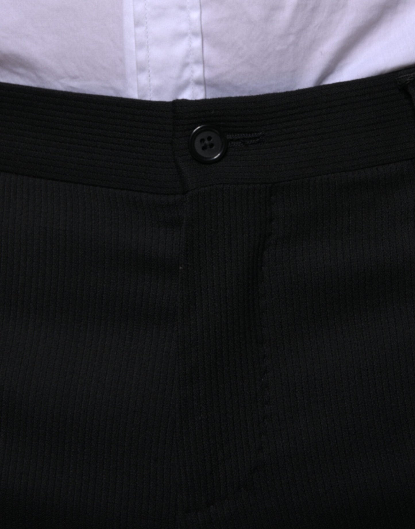 Dolce & Gabbana Black Wool Skinny Formal Dress Men's Pants