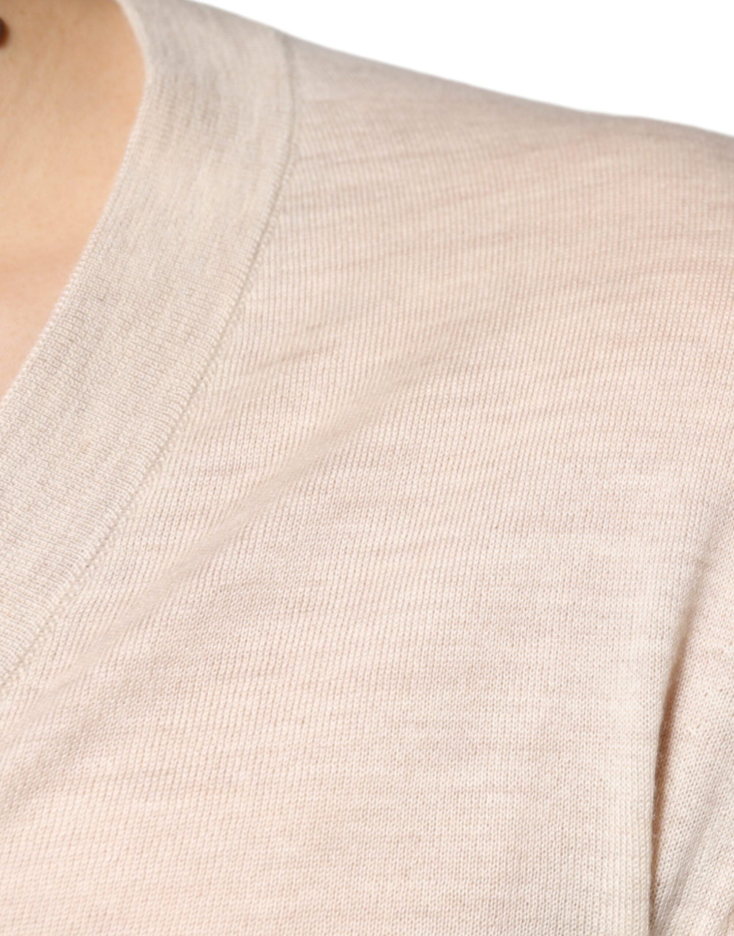 Dolce & Gabbana Beige Cashmere Button Down Cardigan Men's Sweater
