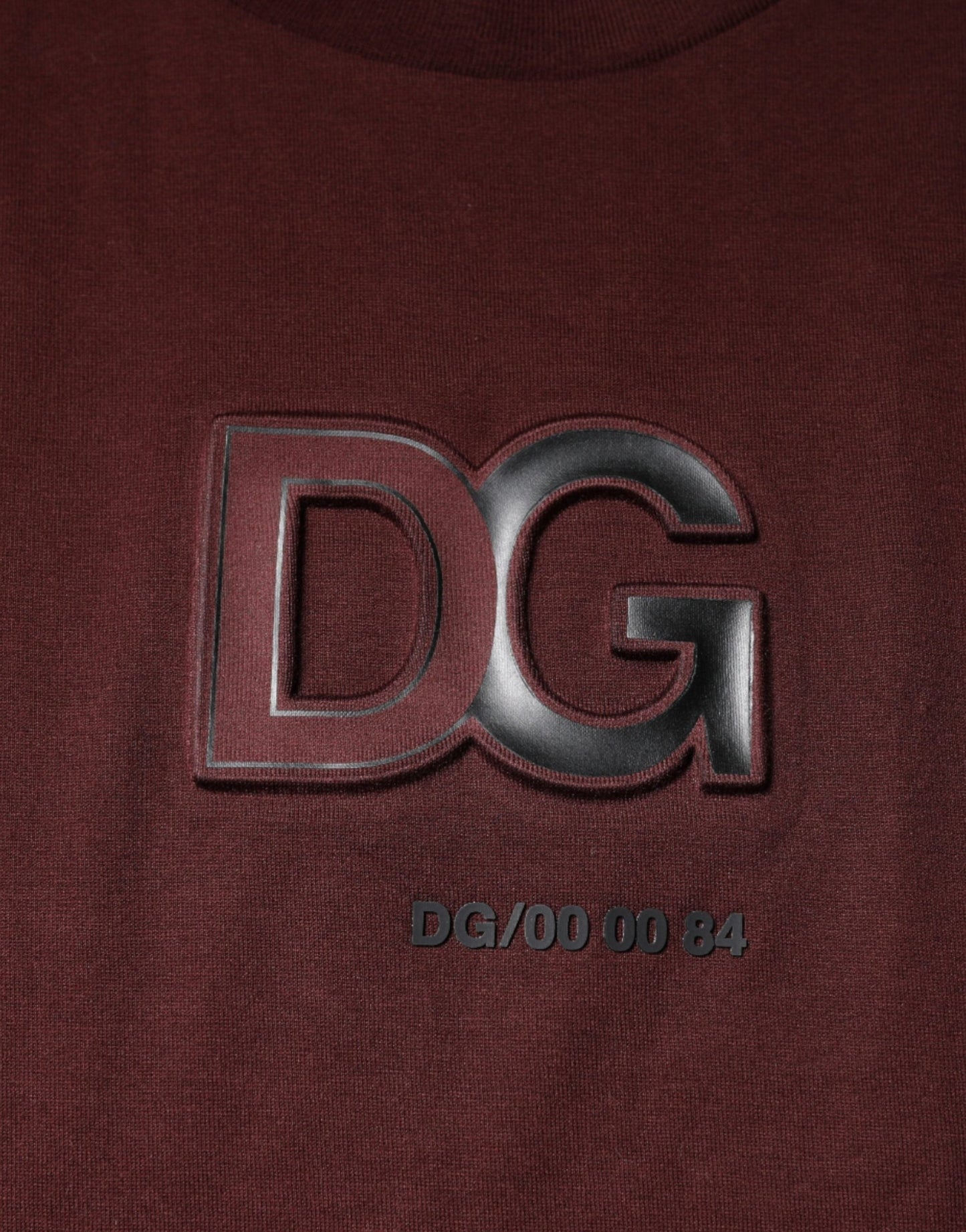 Dolce & Gabbana Maroon DG Logo Cotton Crew Neck Men's T-shirt (Pre-Owned)