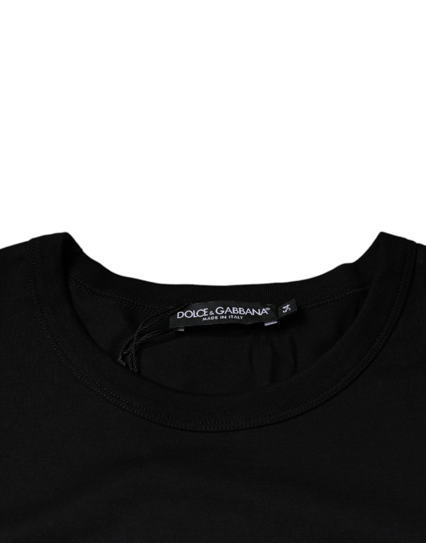 Dolce & Gabbana Black Cotton Shorts Sleeves Crewneck Men's T-shirt (Pre-Owned)