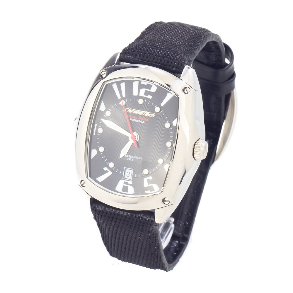 Chronotech Black Leather Dress Women's Watch