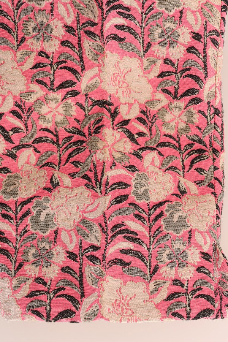 Dolce & Gabbana Pink Floral Brocade Capri Women's Pants
