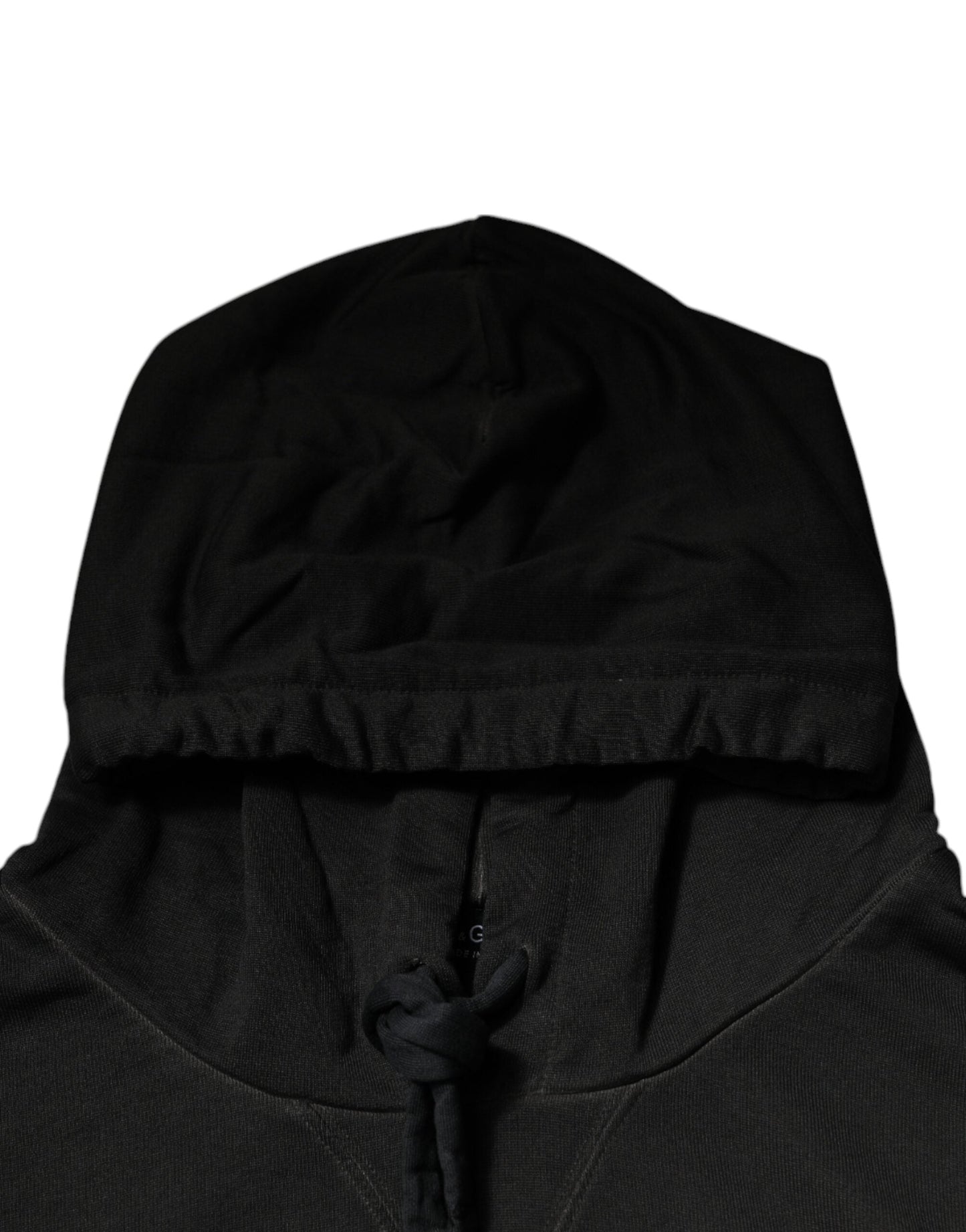 Dolce & Gabbana Black Cotton Hooded DG Shield Pullover Men's Sweater