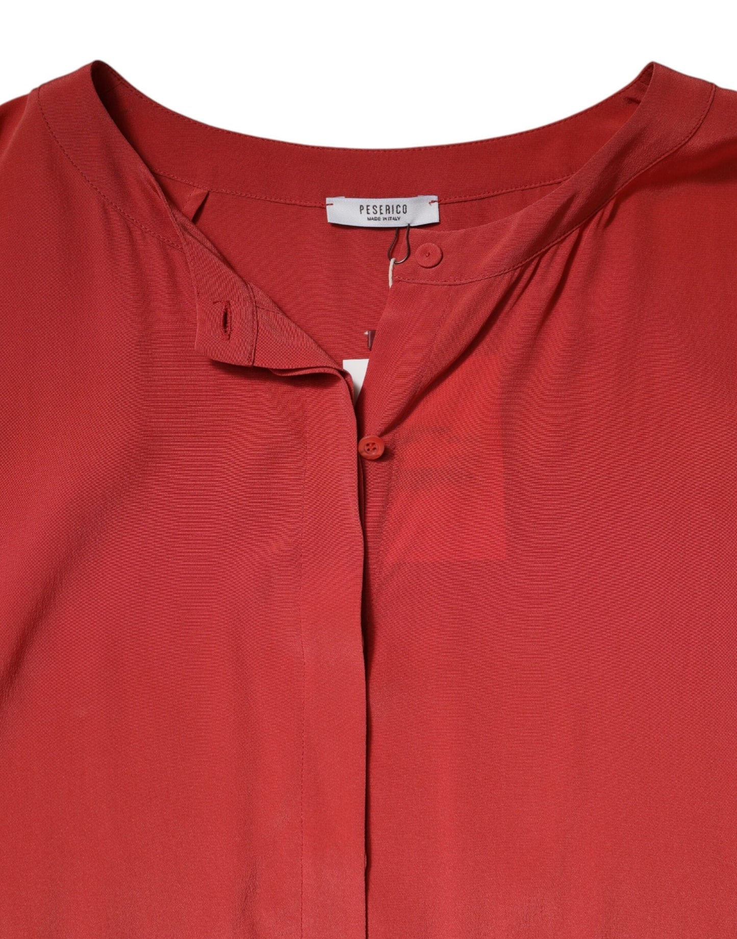 Peserico Red Long Sleeves Pencil Cut Drawstring Waist Women's Dress (Pre-Owned)