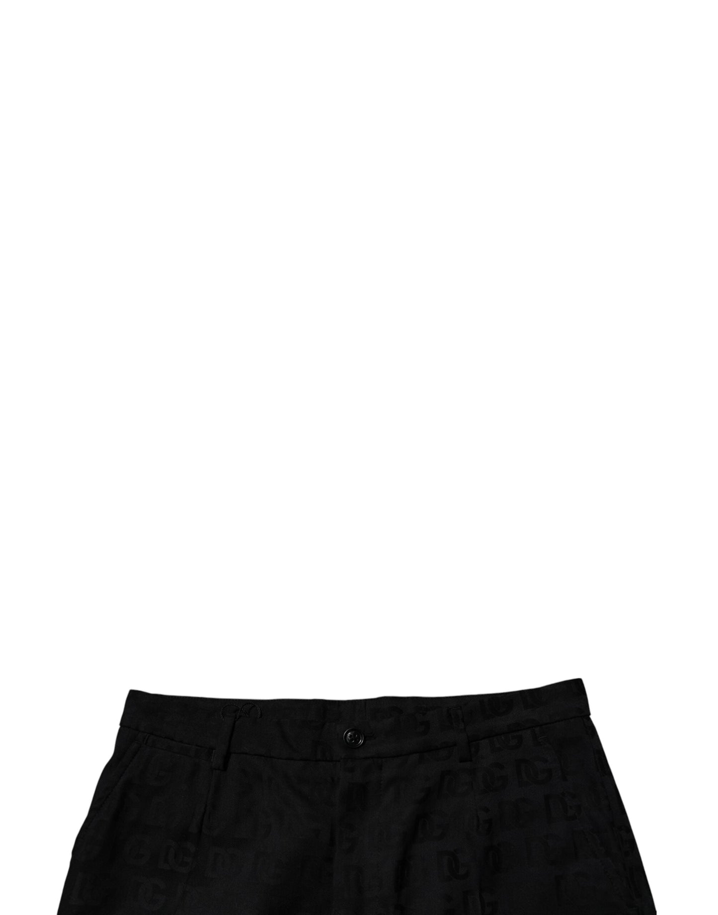 Dolce & Gabbana Black Cotton Casual Mid Waist Chino Men's Shorts