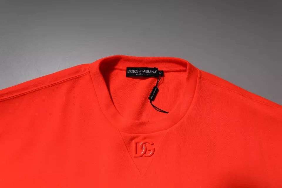 Dolce & Gabbana Red Logo Polyester Crew Neck Sweatshirt Men's Sweater (Pre-Owned)