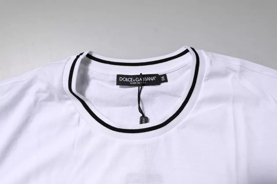Dolce & Gabbana White Sacred Heart Short Sleeve Men's T-shirt