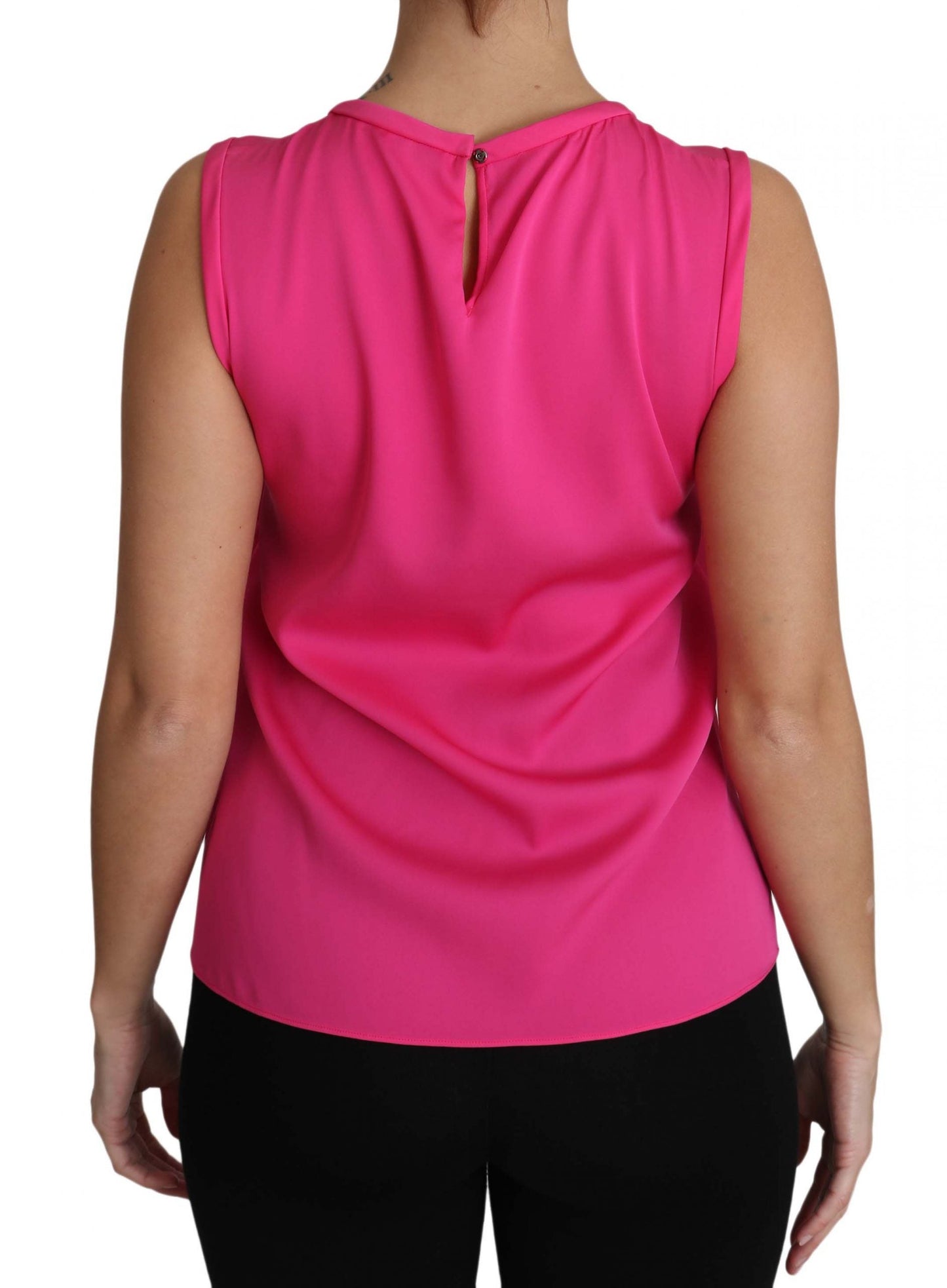 Dolce & Gabbana Pink Family Silk Tank Mama Blouse Top Women's Shirt