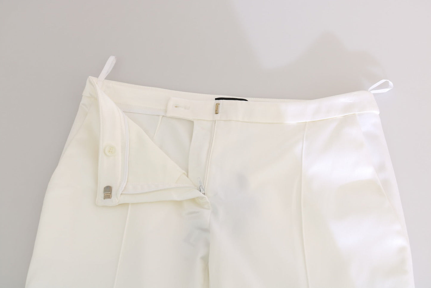 Elisabetta Franchi White Low Waist Cropped Skinny Trouser Women's Pants
