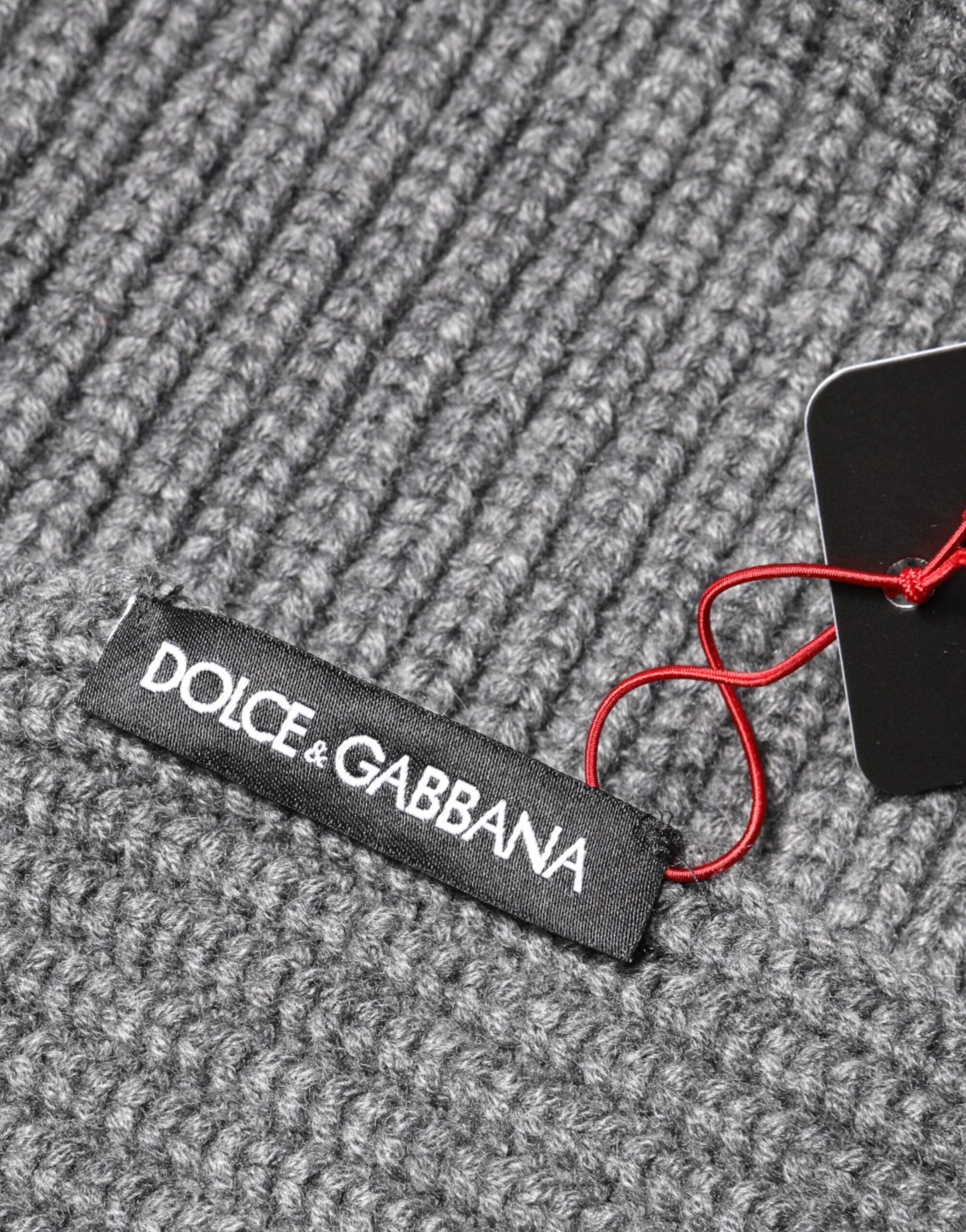 Dolce & Gabbana Gray Cashmere Knit Neck Wrap Shawl Men's Scarf