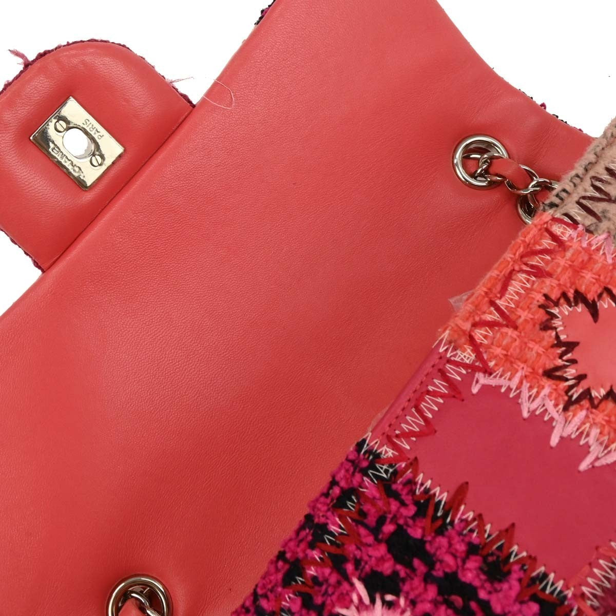 Chanel Flap Bag Multicolor Patchwork Tweed, Caviar With Calfskin Multicolour Tweed Shoulder Bag Bag (Pre-Owned)