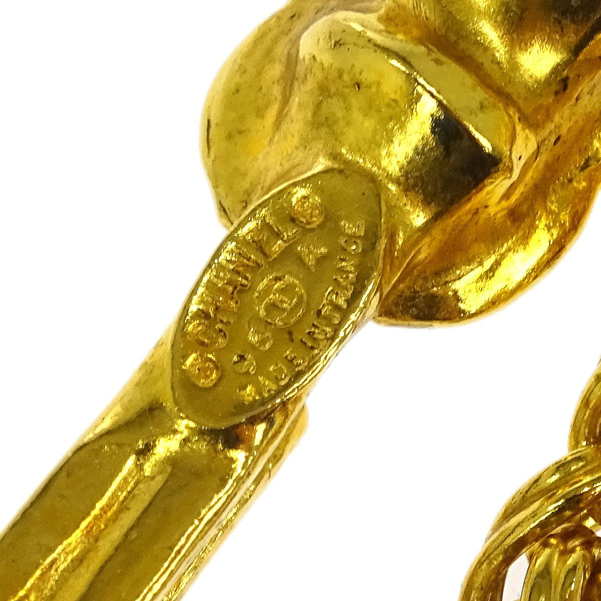 Chanel Vintage Giant Cc Pendant Long Necklace Metal Gold Gold_Plated Necklace Jewelry (Pre-Owned)