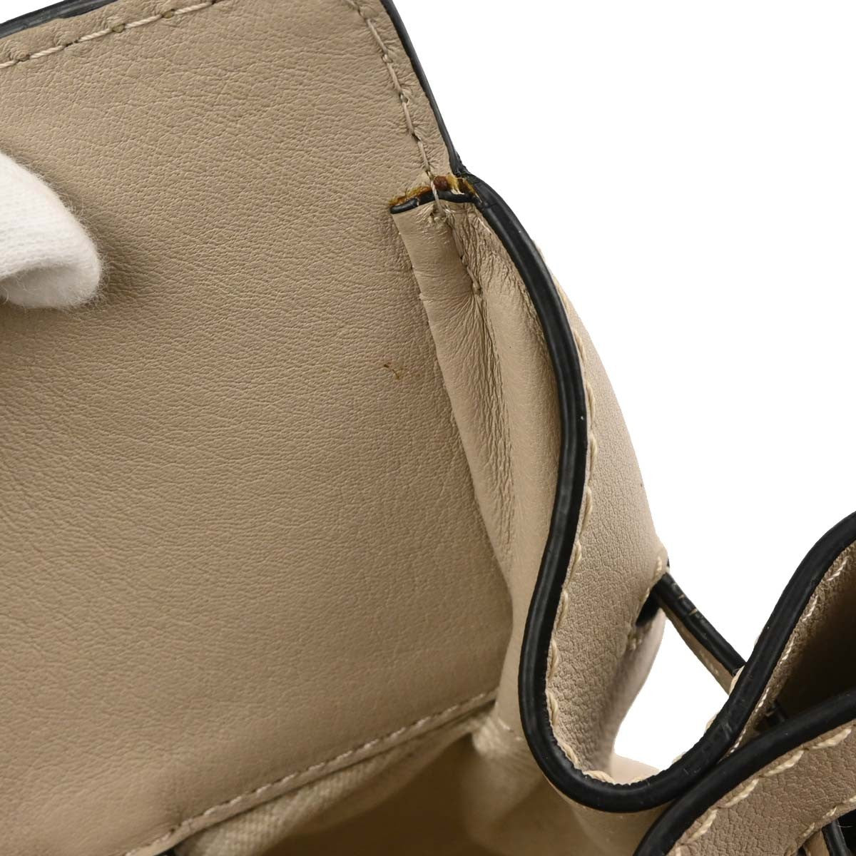 Loewe Hammock Drawstring Bag Leather Gray Leather Handbag (Pre-Owned)