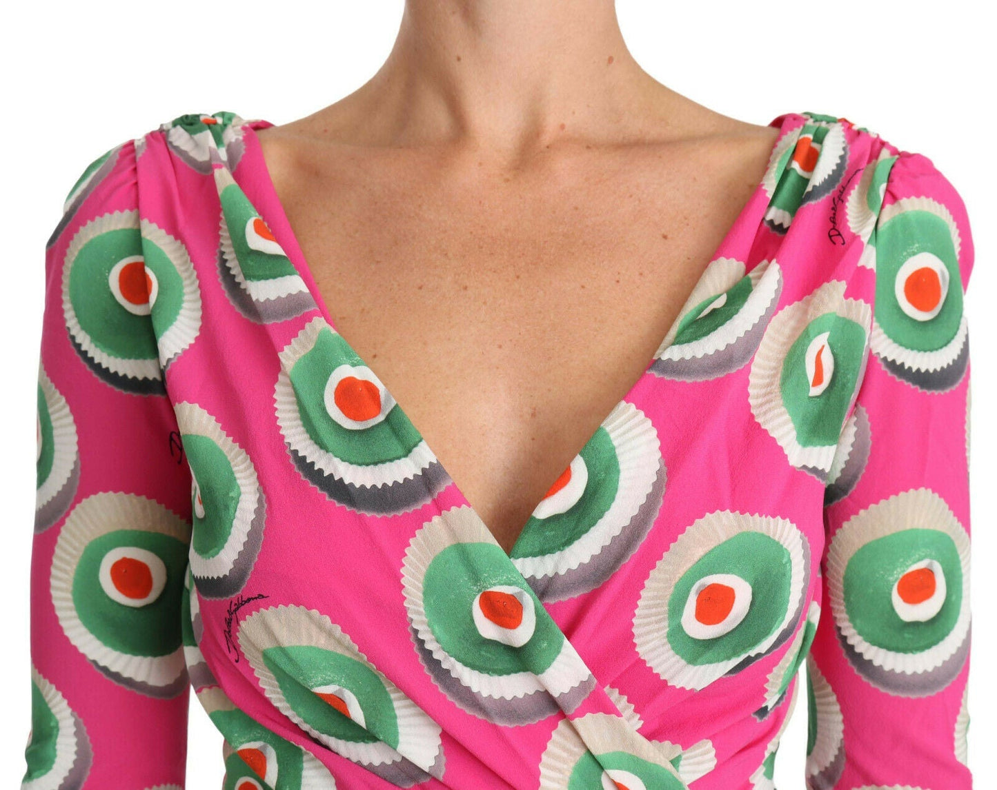 Dolce & Gabbana Pink Silk Cup Cake Sheath Stretch  Women's Dress