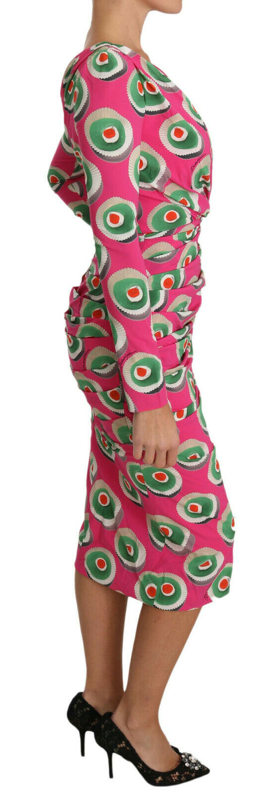 Dolce & Gabbana Pink Silk Cup Cake Sheath Stretch  Women's Dress