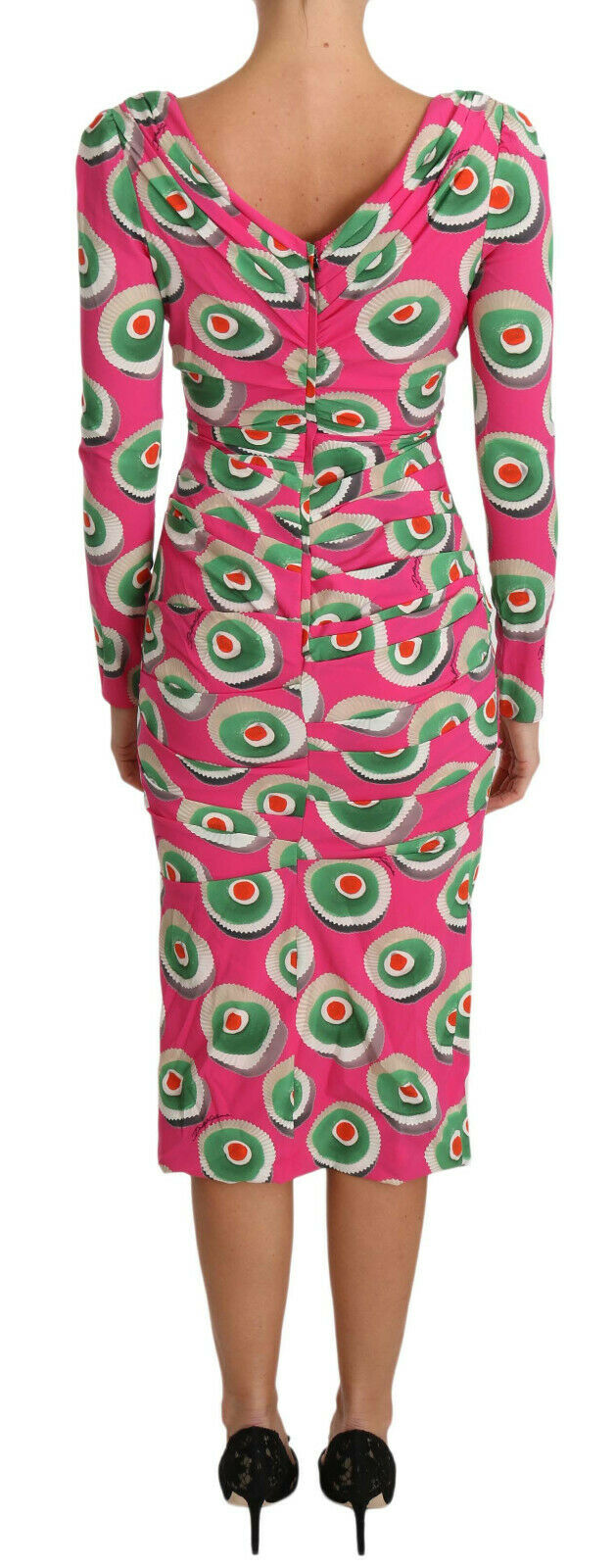 Dolce & Gabbana Pink Silk Cup Cake Sheath Stretch  Women's Dress