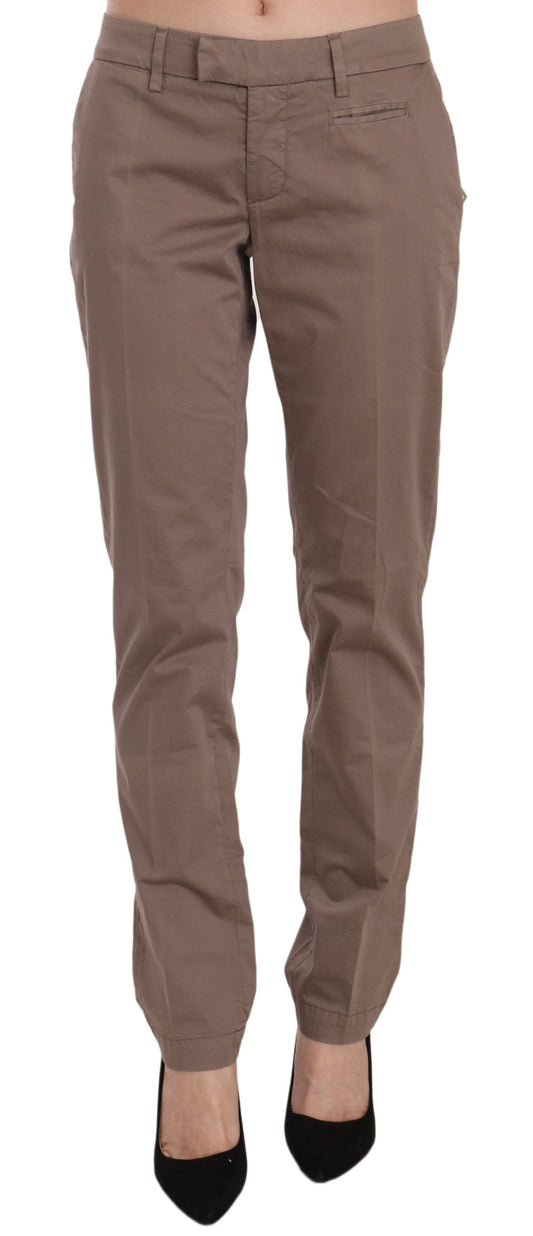Dondup Brown Low Waist Straight Cut Trouser Women's Pant