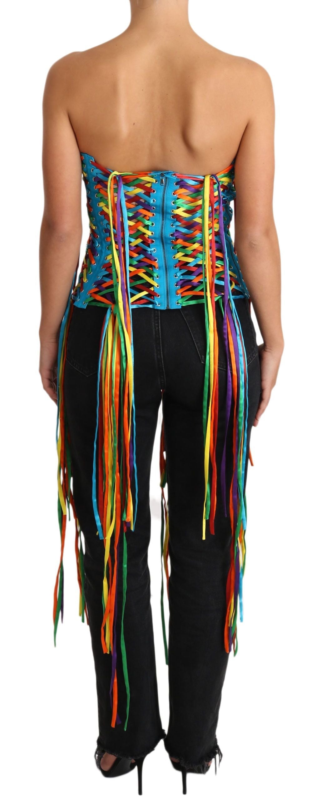 Dolce & Gabbana Multicolor Strings Bustier Polyester Corset  Women's Top