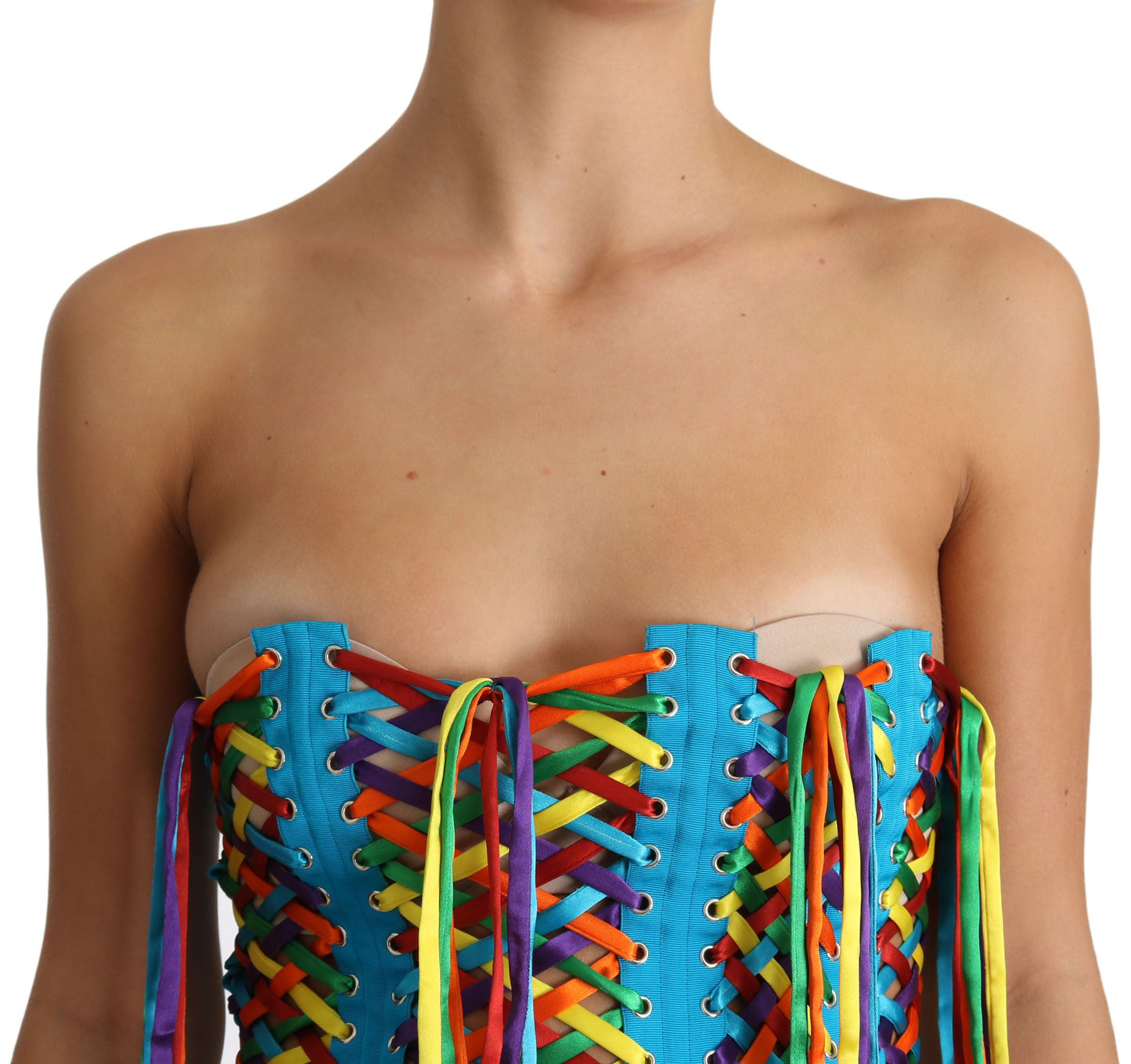 Dolce & Gabbana Multicolor Strings Bustier Polyester Corset  Women's Top